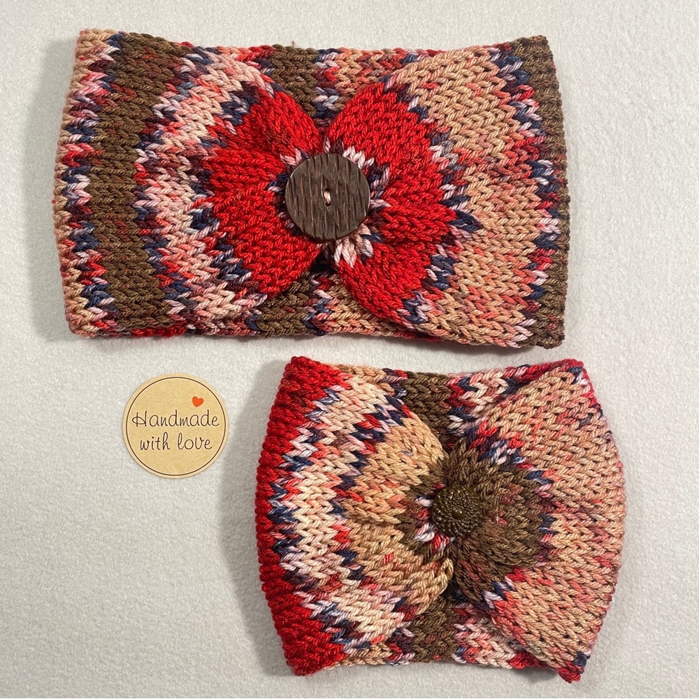 *NEW* Handmade Mommy & Me Knitted Headband Ear Warmers, Fall Inspired